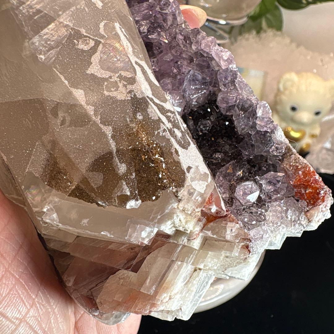 レア♡高品質アメジストドーム♡シュガーアメジスト♡トルマリン共生♡No.2003