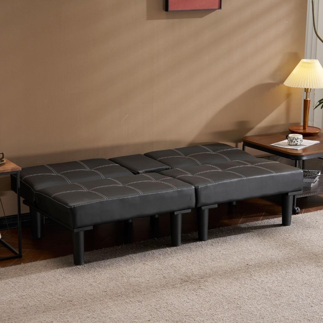 ソファベッド ソファ 2人掛け ベッド カップホルダー付き リクライニングソファ