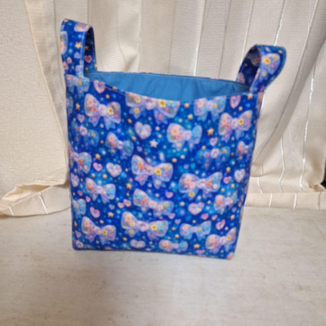 激レアパグパネル生地　ハンドメイド　布バスケット　まちなしバッグ