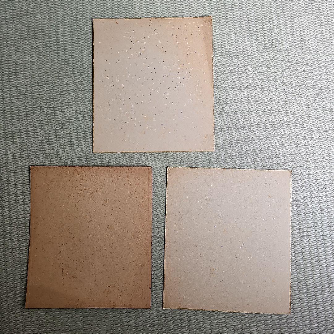 昭和レトロ/1950年代物】須磨夏鄕 色紙 肉筆 落款 日本画 草花図 3枚