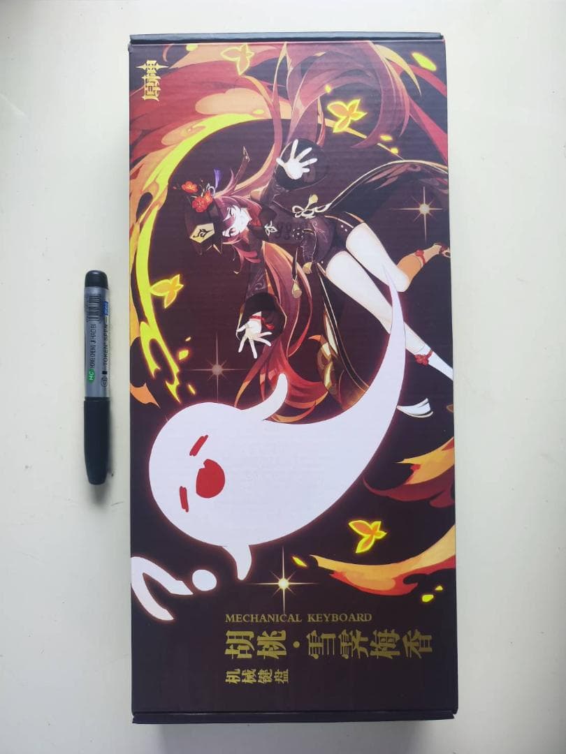 【公式正規品】原神　胡桃　雪晴梅香キーボード（キーキャップ付き）　赤軸　87キー