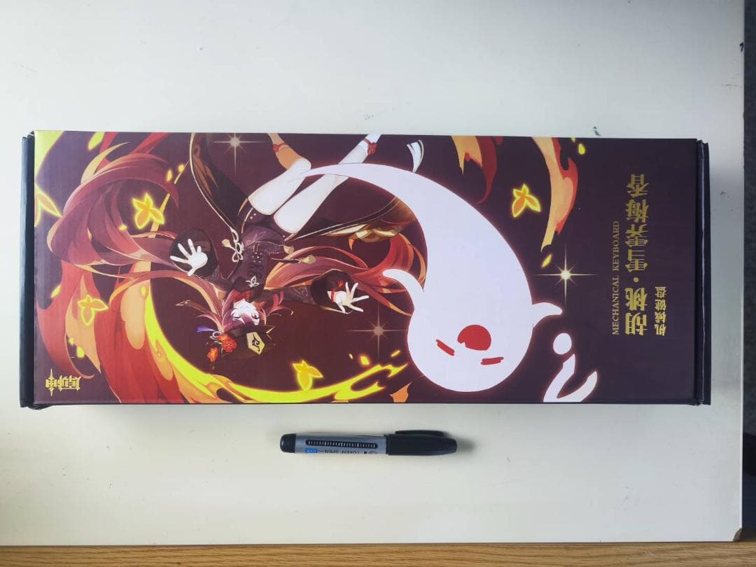 【公式正規品】原神　胡桃　雪晴梅香キーボード（キーキャップ付き）　赤軸　87キー