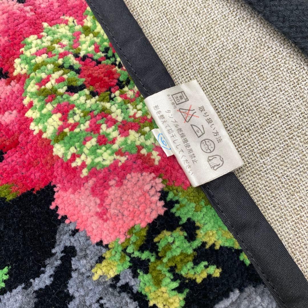 i295◯ FEILERフェイラー エプロン 花柄 ブラック