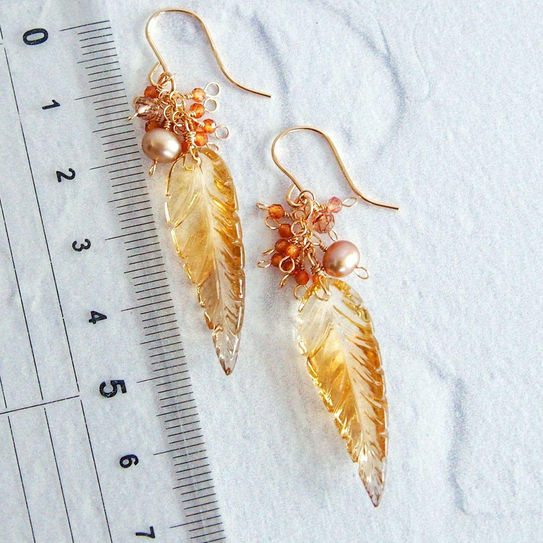 ポメころび様　アフリカンシトリン　リーフカービング　14kgf