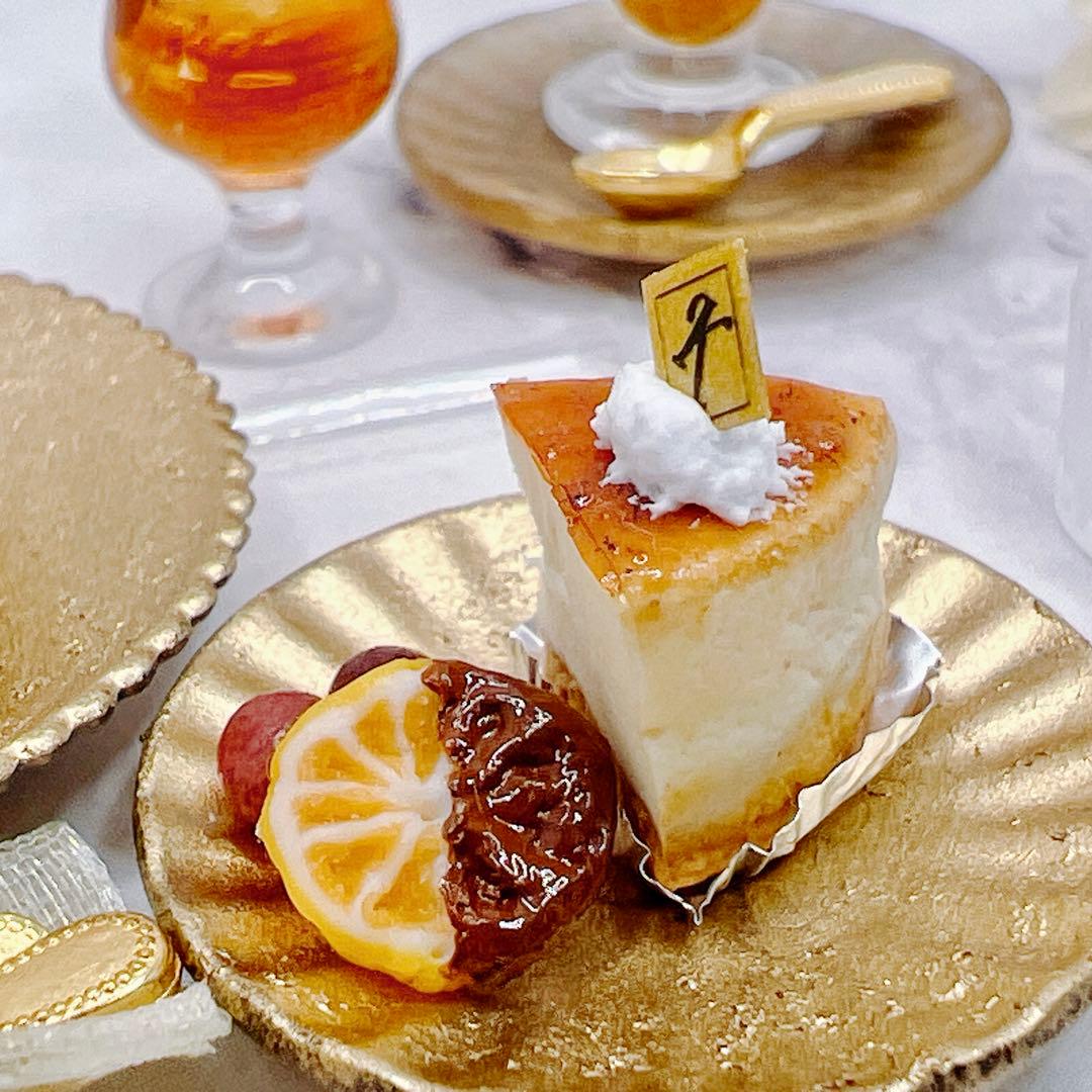 No.168 限定1セット ブリュレチーズケーキ　ミニチュア　ハンドメイド
