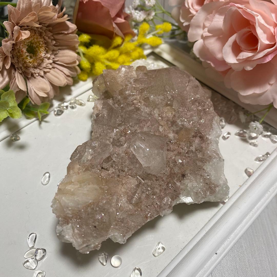 Pink apophylite ピンクアポフィライト 原石 クラスター ②