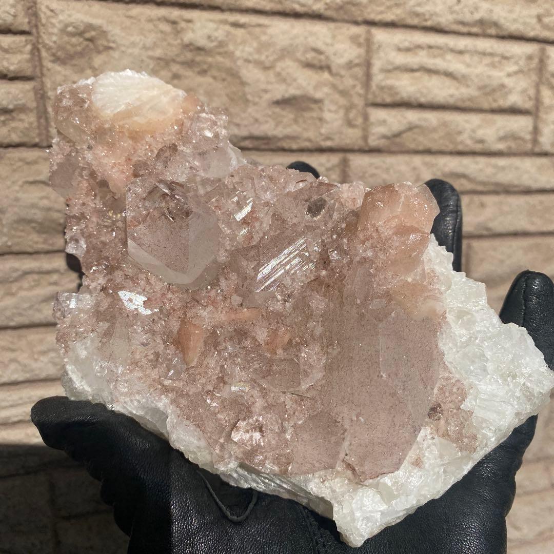 Pink apophylite ピンクアポフィライト 原石 クラスター ②