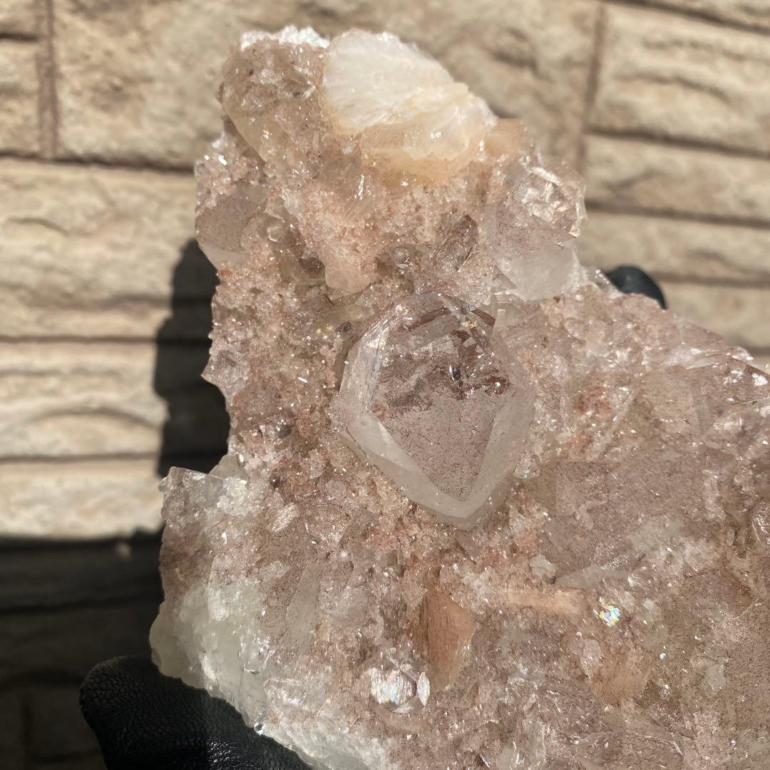 Pink apophylite ピンクアポフィライト 原石 クラスター ②