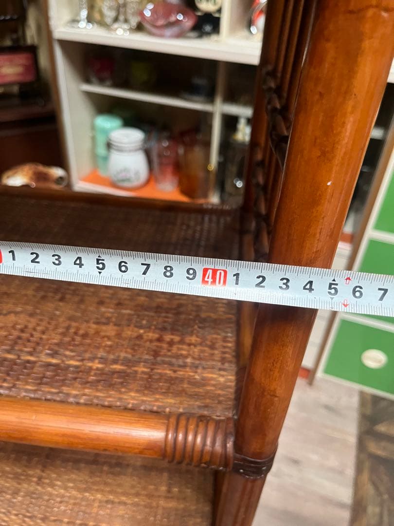 アーチ型 飾り棚 5段 昭和レトロ ラタン 籐棚 インテリア