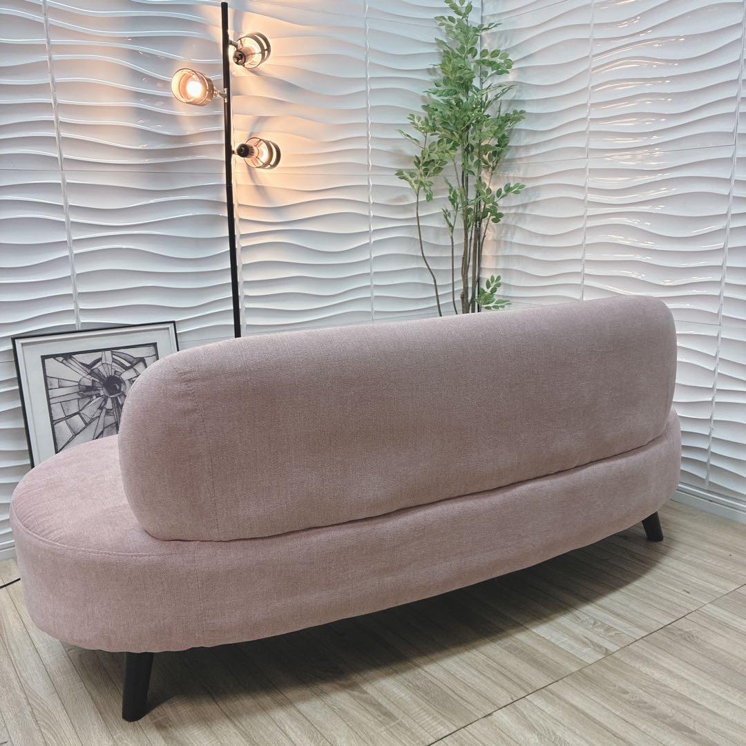 ◇大阪府 神戸市 配達料無料！◇ソファ◇3人掛け◇丸みのあるソファ◇肘掛けなし◇