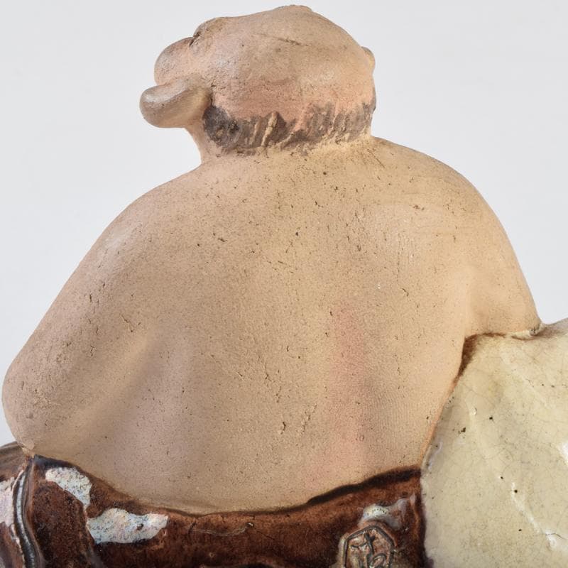 京焼　清水焼　清水六兵衛作　布袋像　置物　共箱　C　9099