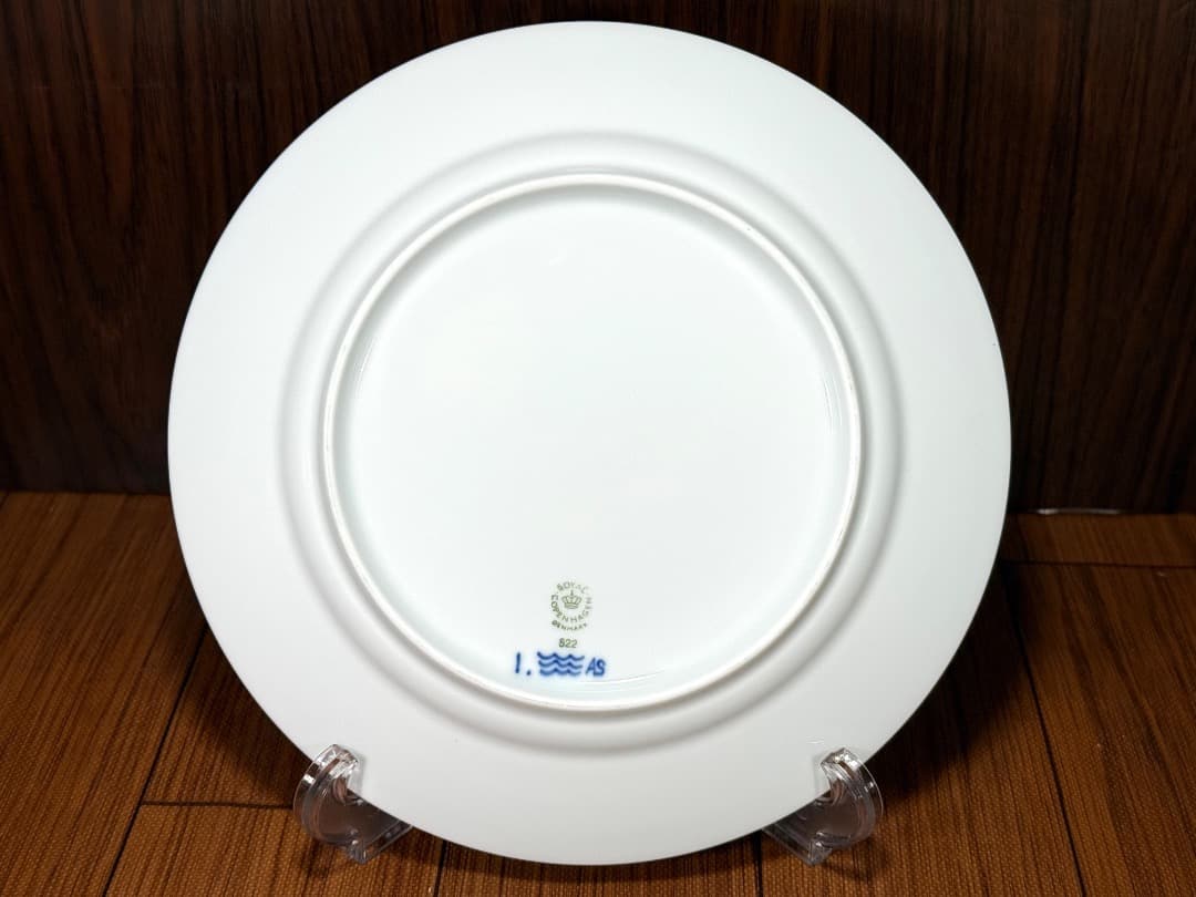 未使用 ロイヤルコペンハーゲン ブルーフルーテッド プレイン プレート 22cm