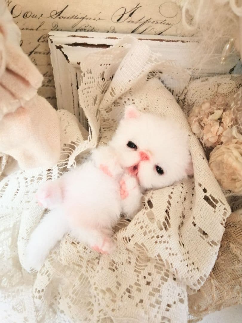 むぎゅサイズ♡ちびちび子猫ちゃん♡アートドール♡ぬいぐるみ♡