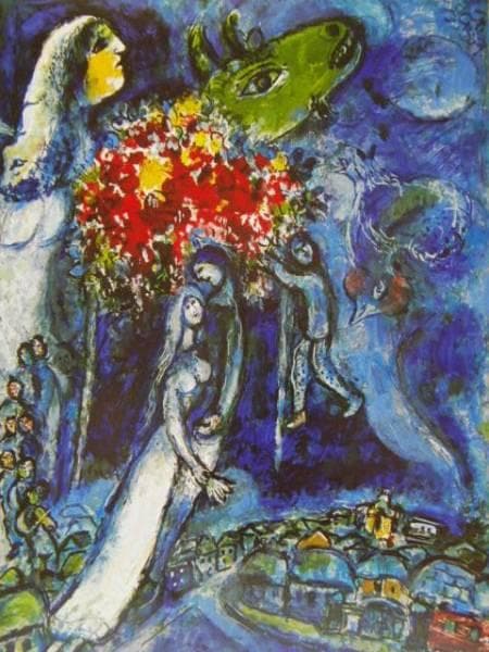 シャガールChagall、黄色の顔、希少な画集より、新品高級額装付