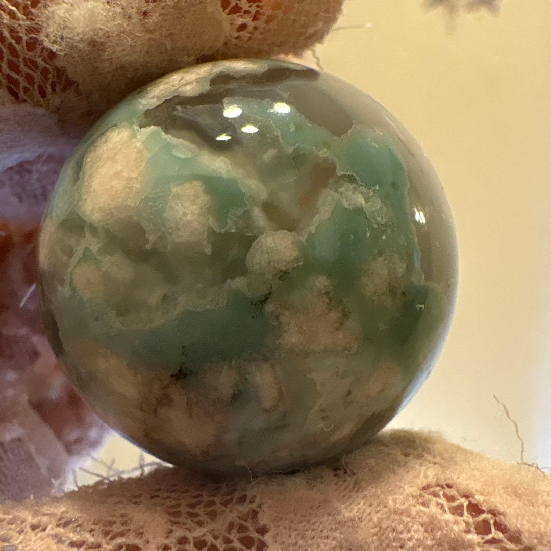 Ruby様レア♡高品質 グリーン桜瑪瑙スフィアNo.1790