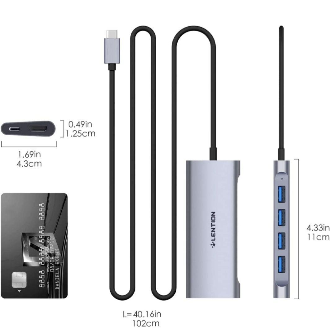 LENTION USB C マルチポートハブ 4K HDMI付き