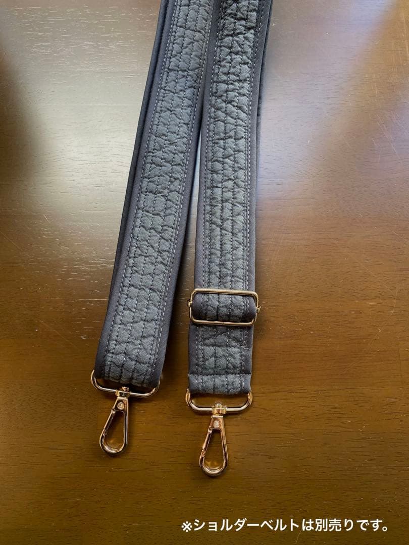 大きめ3ルームズヌビバッグ　ダークグレー×ムーンスター　3層構造　ハンドメイド