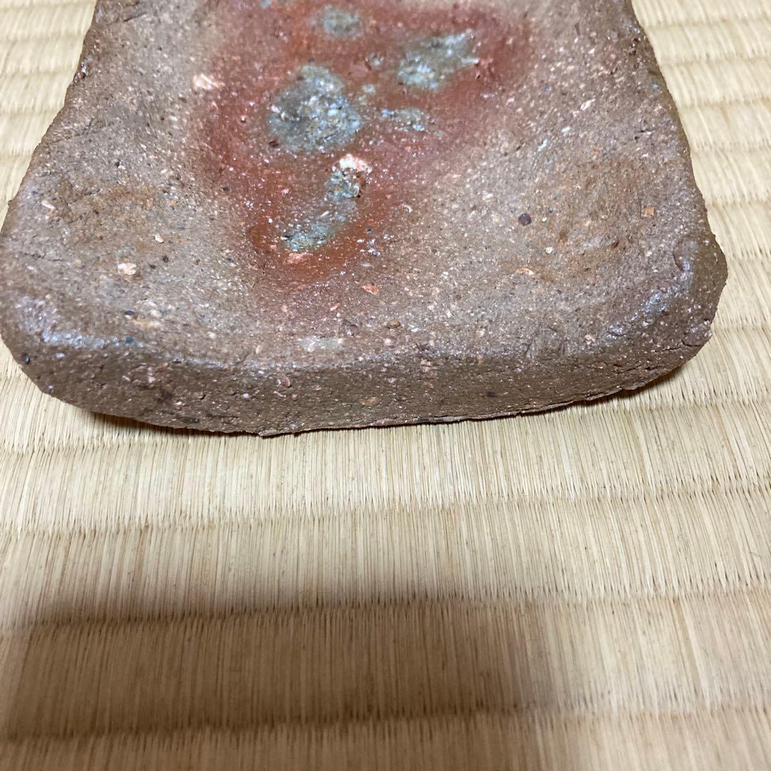 國吉清尚　焼き締め珊瑚紋　板皿　向付