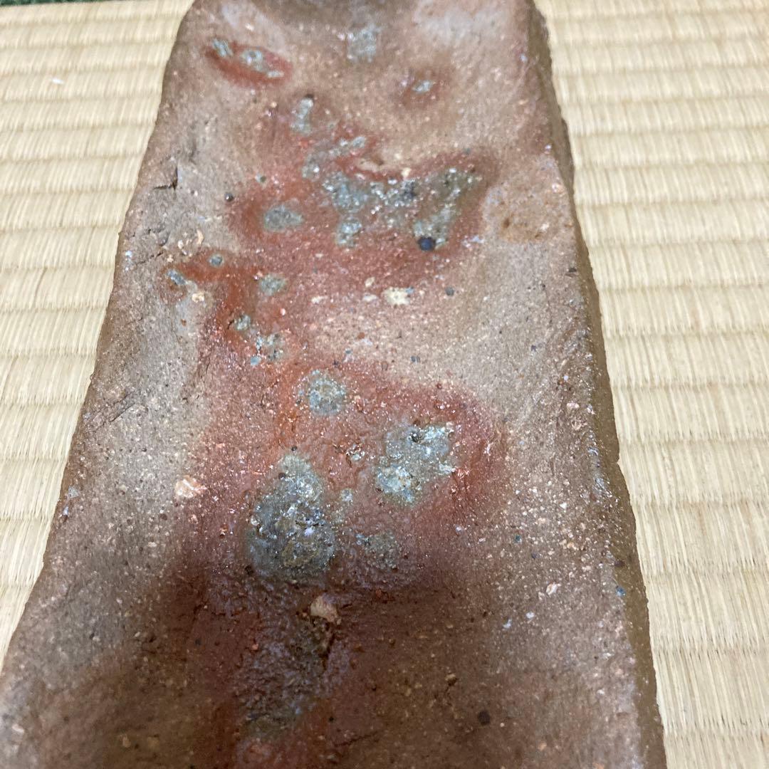 國吉清尚　焼き締め珊瑚紋　板皿　向付