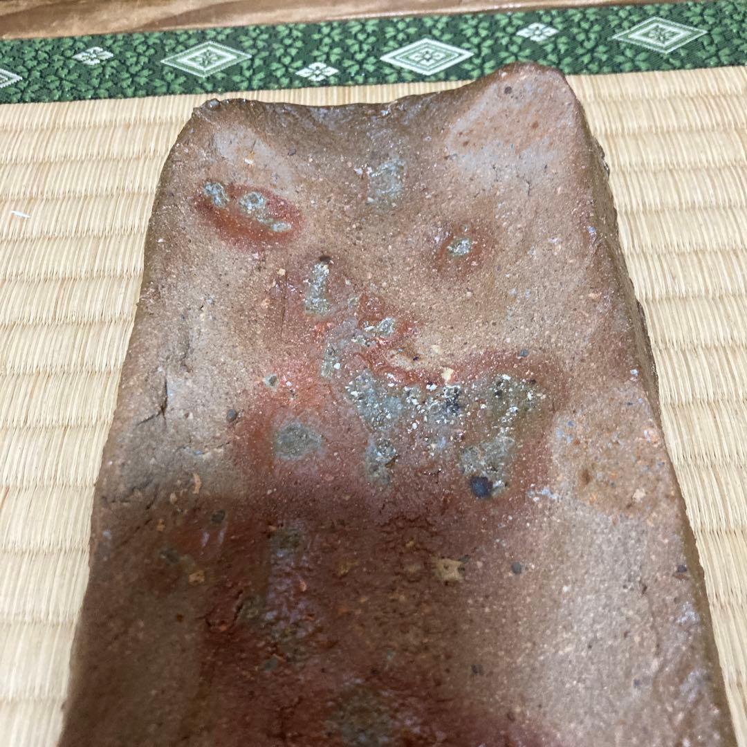 國吉清尚　焼き締め珊瑚紋　板皿　向付