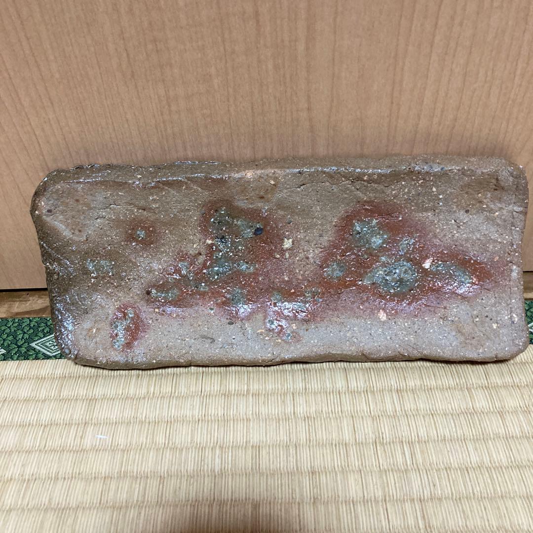 國吉清尚　焼き締め珊瑚紋　板皿　向付