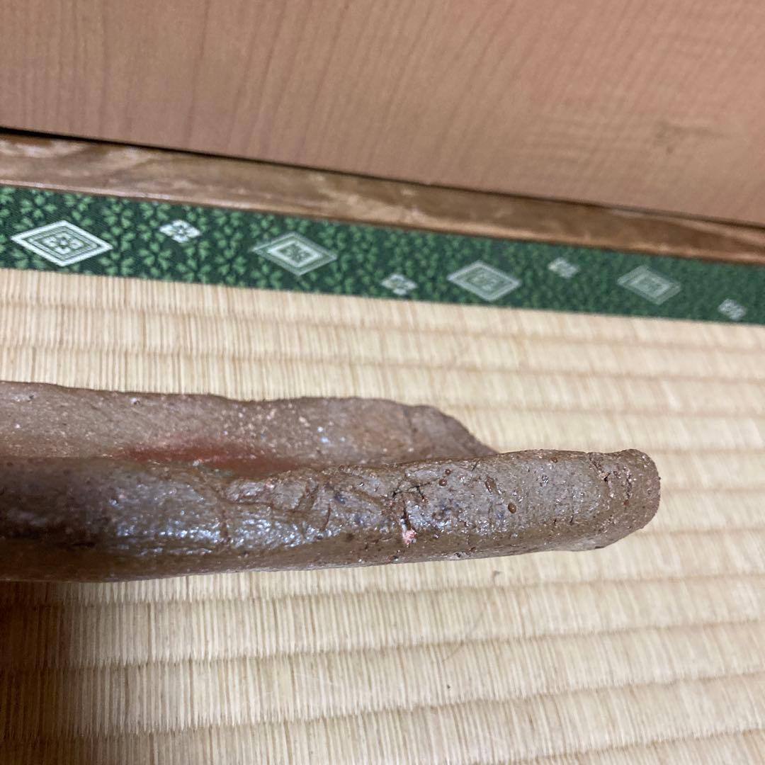 國吉清尚　焼き締め珊瑚紋　板皿　向付
