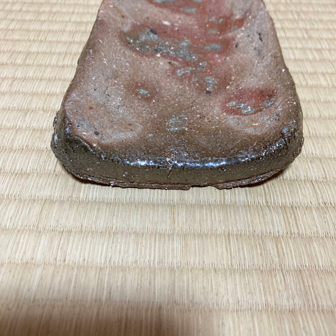 國吉清尚　焼き締め珊瑚紋　板皿　向付