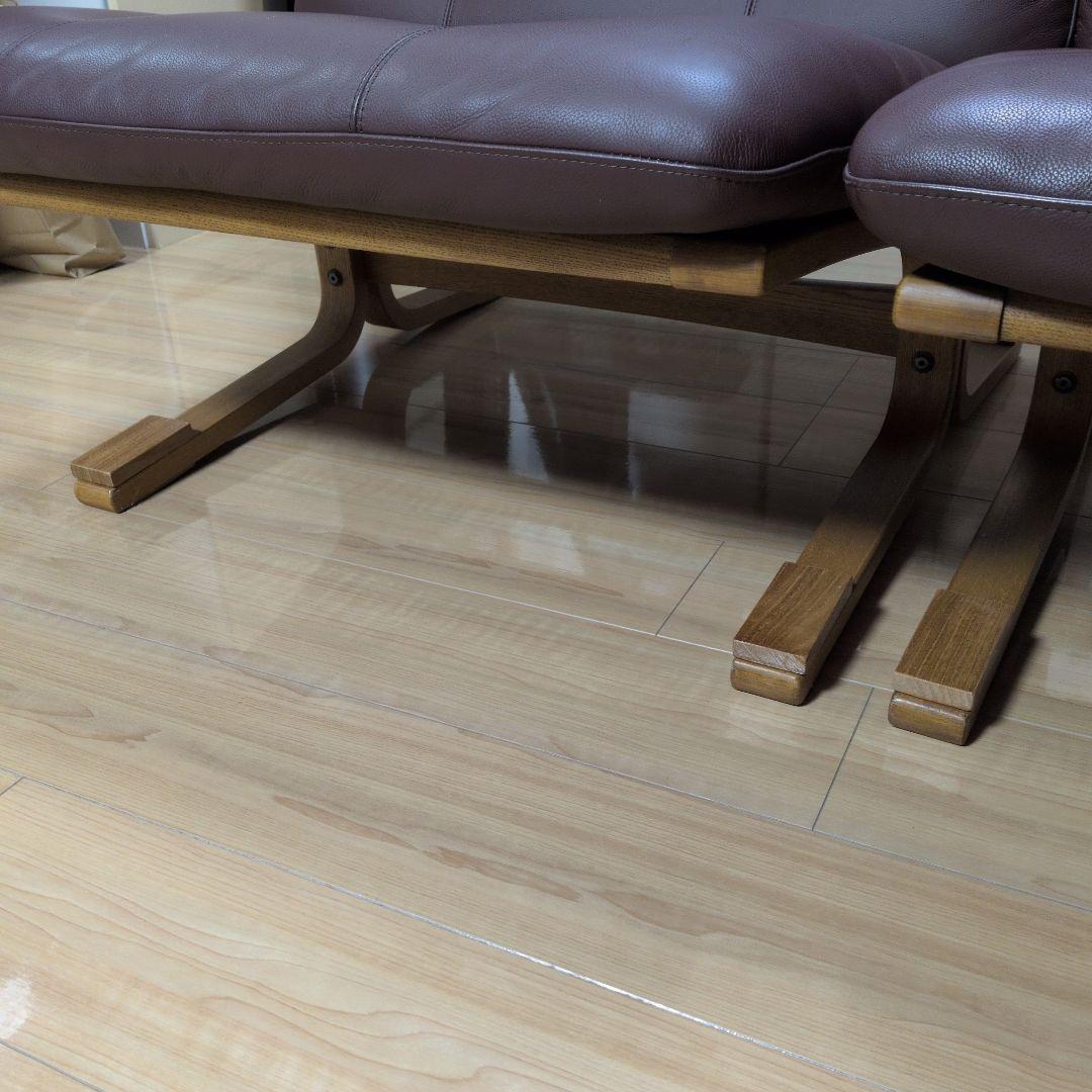 Agio FUJI FURNITURE ワイド肘無椅子ブラウン牛革/合皮 ソファ