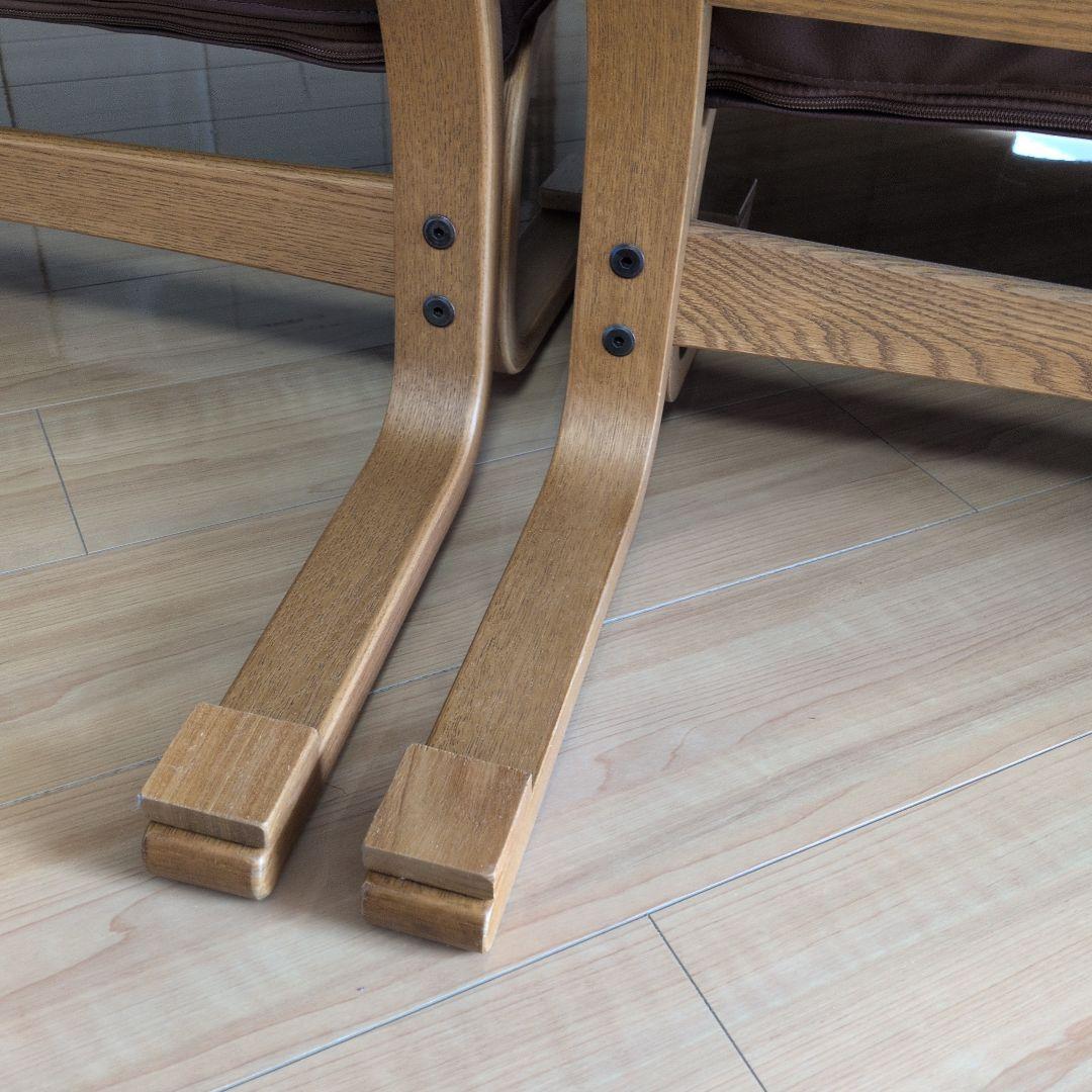 Agio FUJI FURNITURE ワイド肘無椅子ブラウン牛革/合皮 ソファ