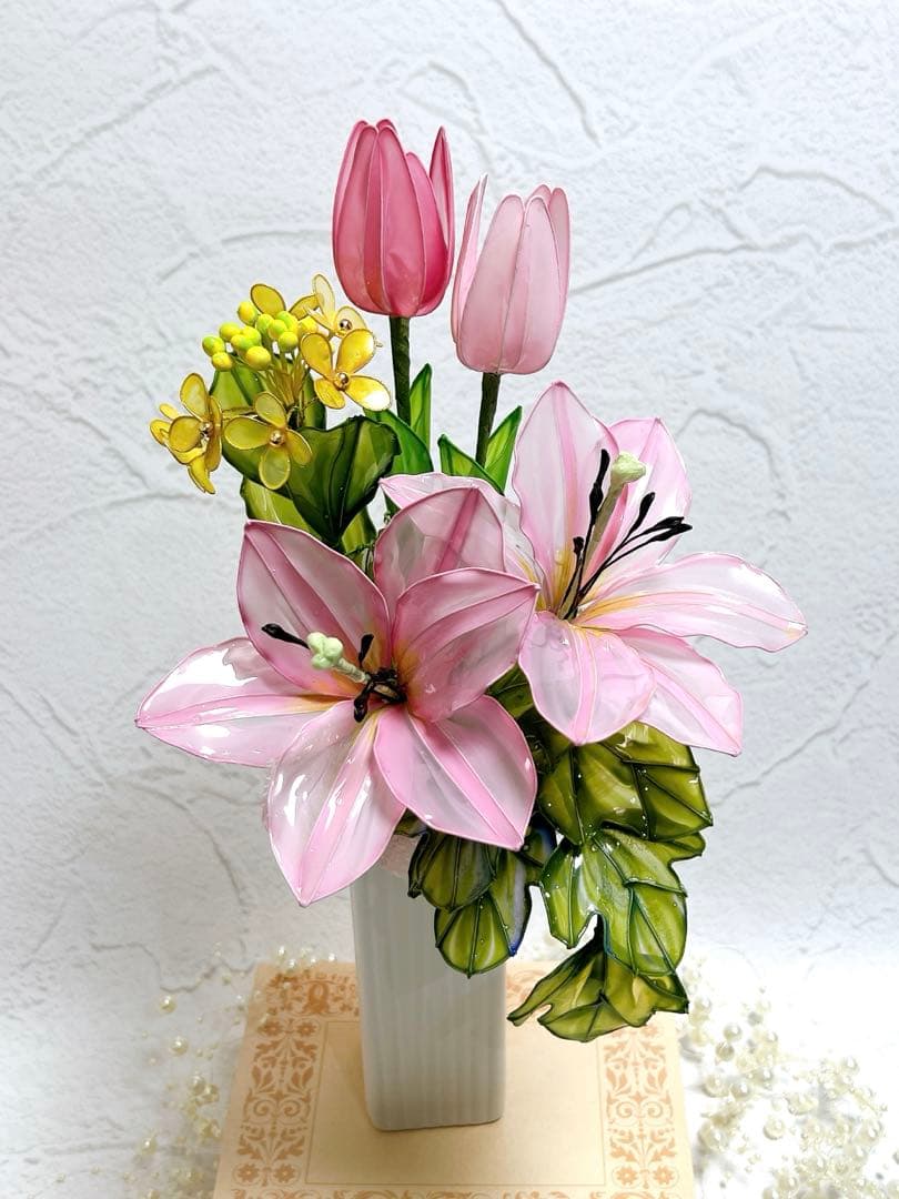 ユリ　チューリップ　菜の花　アメリカンフラワー　ディップフラワー