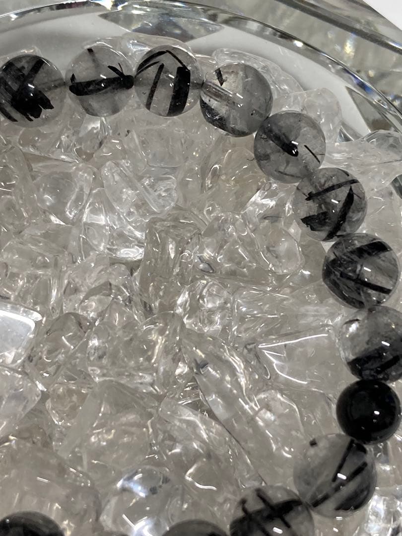 天然石　ブラックルチルクォーツ　ブレスレット