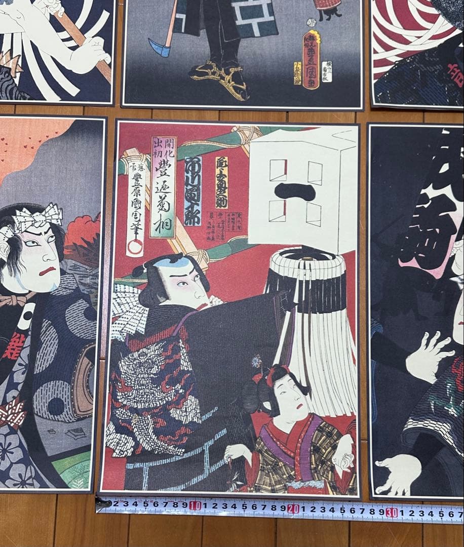 レア 江戸の花 浮世絵 40×27cm 6枚セット 鳶頭 江戸消防 粋 江戸の華