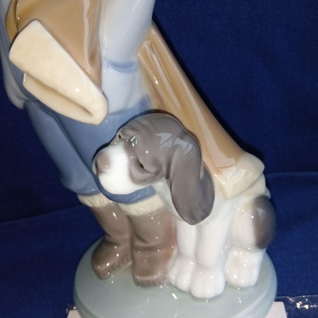 LLADRO 少年と子犬 陶器人形 専用箱あり