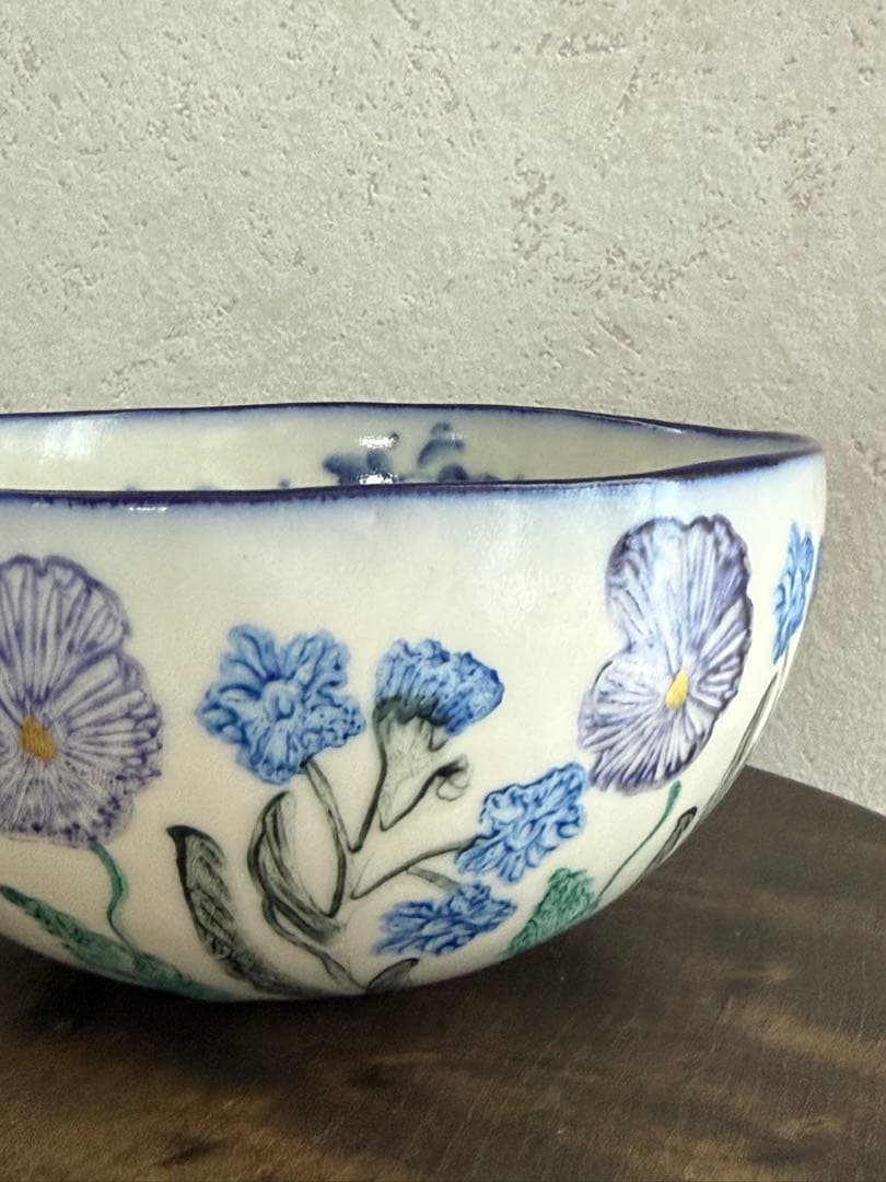 つちやまり 浅型ボウル②金彩入り 未使用品