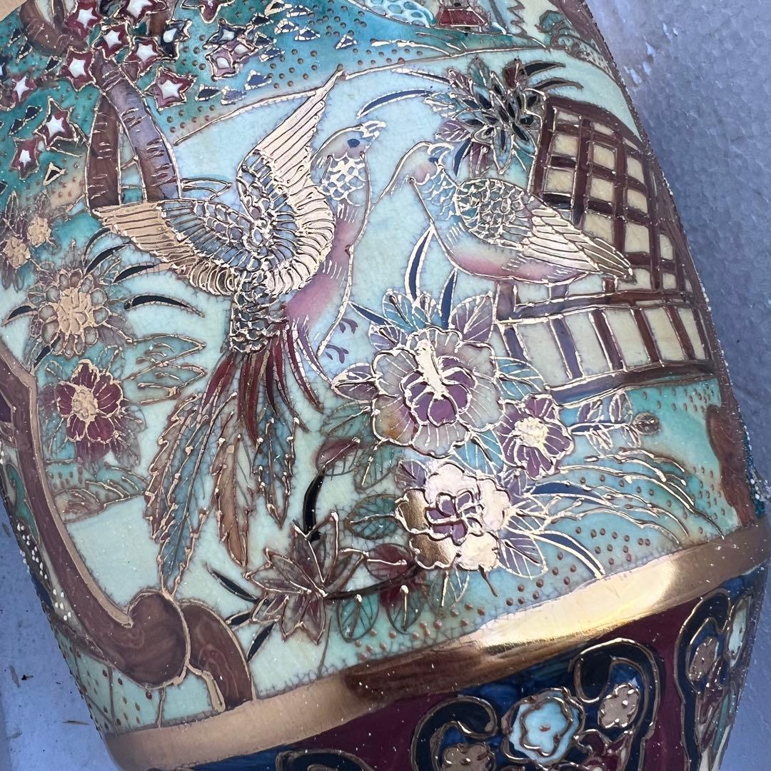 薩摩焼 花瓶 飾り壺 オブジェ 置物 花入 花器 木箱 高級陶芸 古民家 骨董