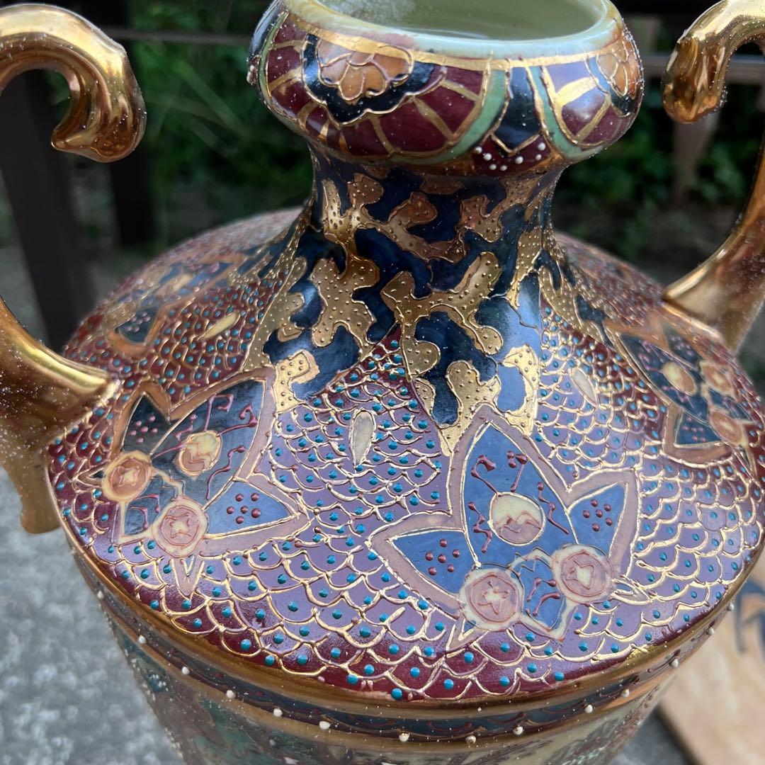 薩摩焼 花瓶 飾り壺 オブジェ 置物 花入 花器 木箱 高級陶芸 古民家 骨董