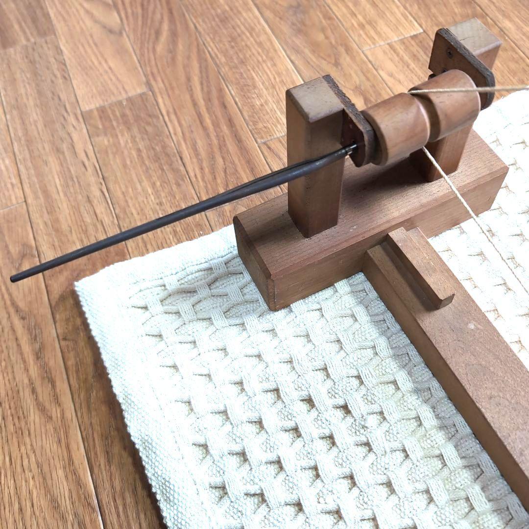 T-1004　【中古品】木製　手動管巻き機　機織り道具