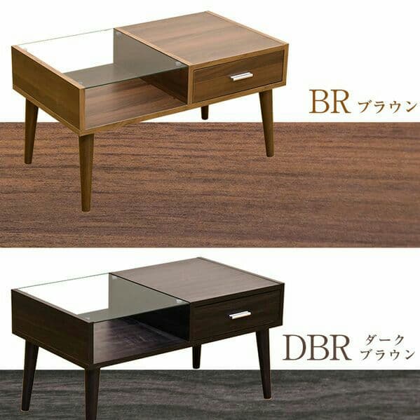 PRIMAS　ガラスセンターテーブル　BR/DBR/WH