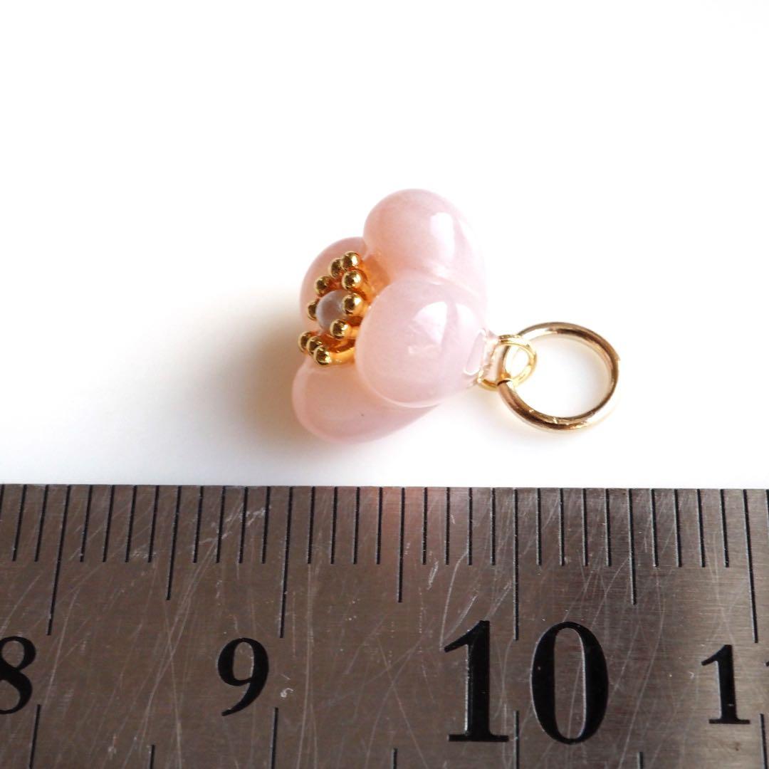 【Ruby】ロゼ翡翠の枠留めネックレストップ