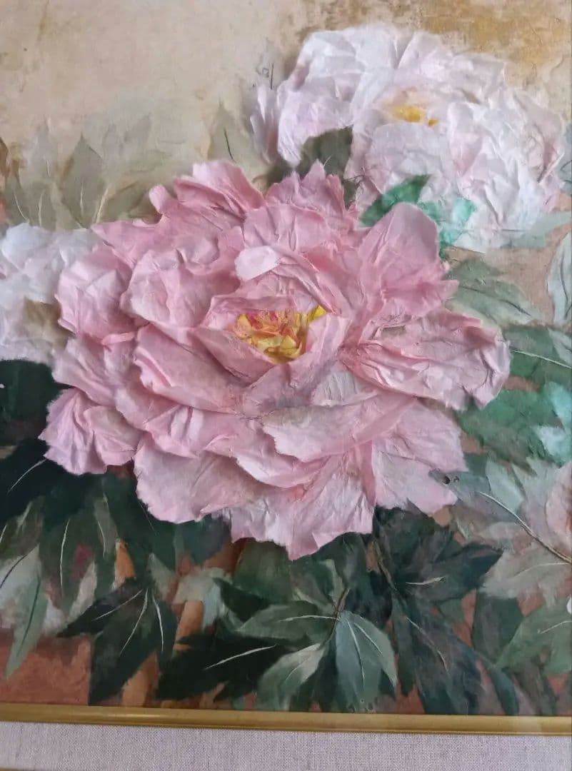 和紙ちぎり絵　額入り