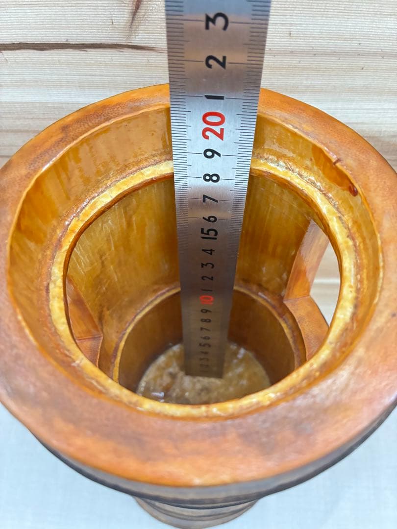 天然竹 花器 大型32cm 和モダン 竹花瓶 飾