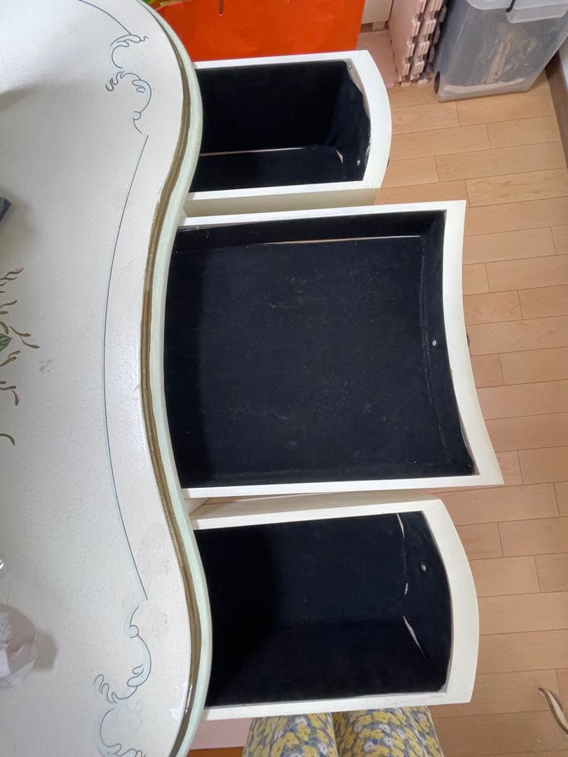 ロココ調お姫様風 猫脚三面鏡ドレッサー