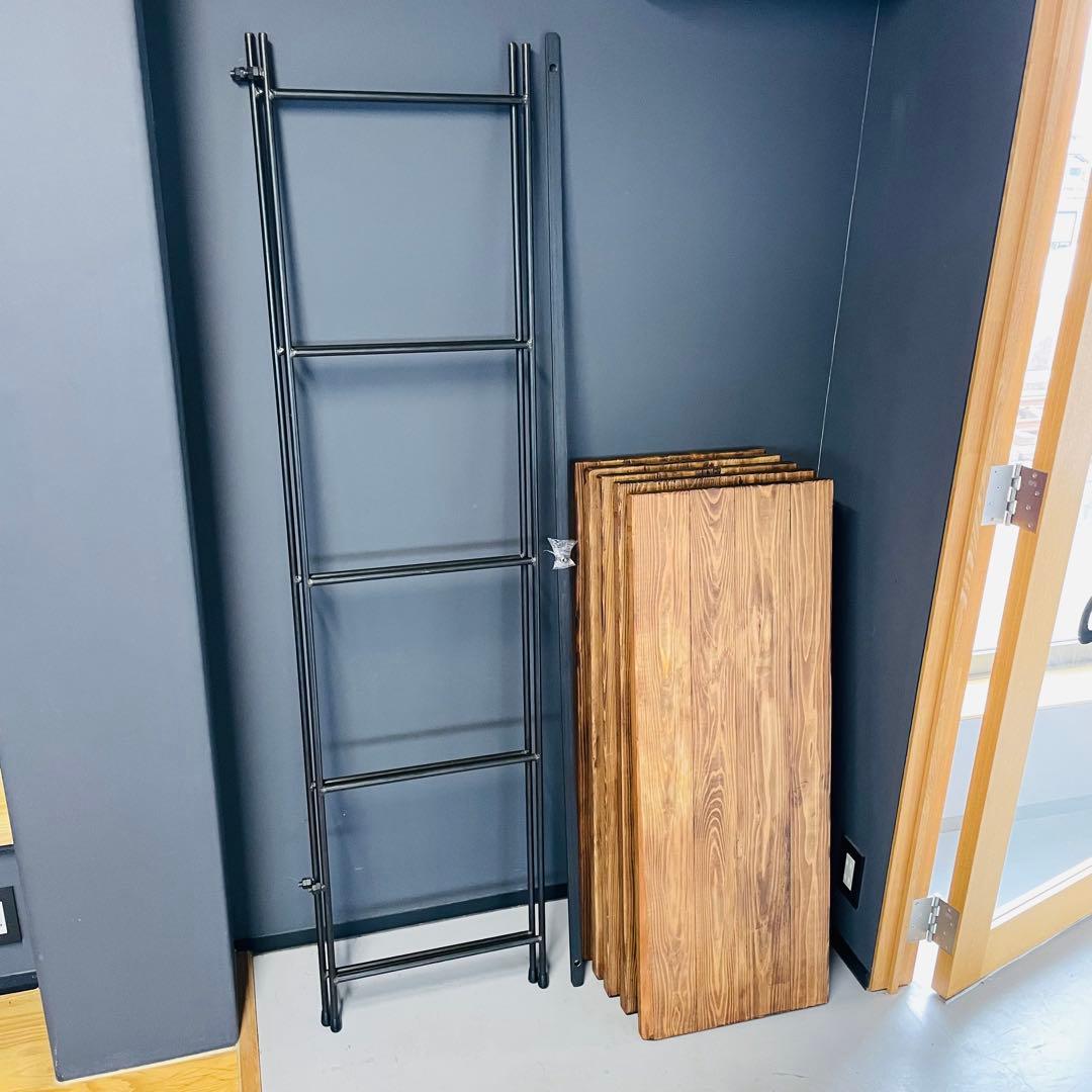 インダストリアル 5段シェルフ 幅100 高さ170 木製×スチール 店舗什器❶