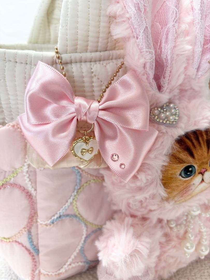 山*ば様 コヤンイサムチョン　サイドポケットトートバッグピンク　うさぎちゃん　猫