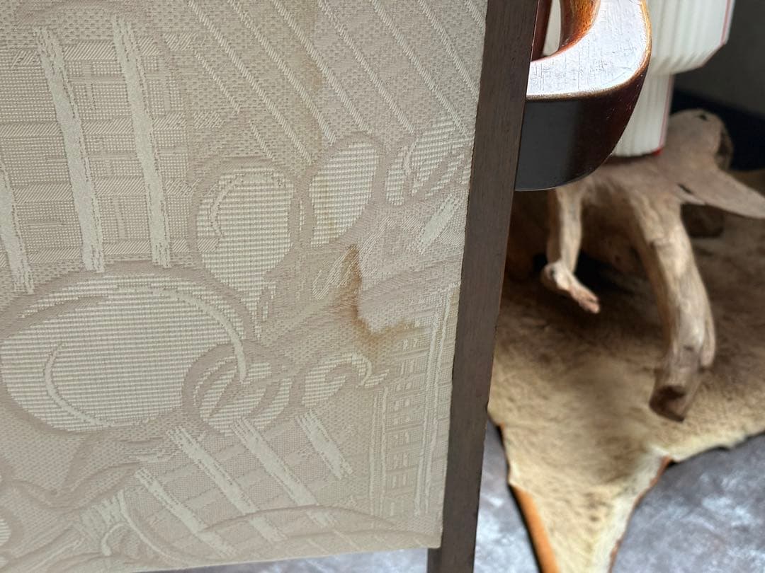 レトロ　ビンテージ　マルニ木工　アームチェア　ファブリック　ダイニング　IZ