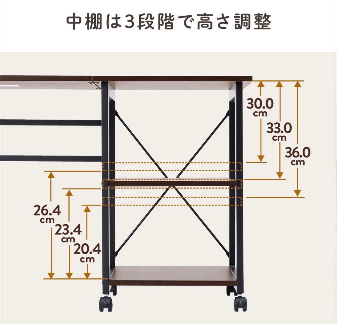 キャスター付天板折りたたみデスク 100-DESKN006シリーズ ブラウン
