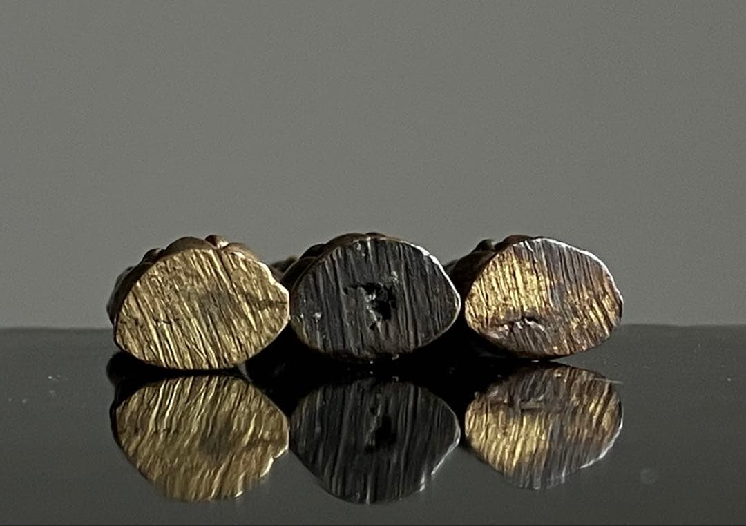 【巡る祈り 極小 阿弥陀如来像 約2㎝ 三体 江戸〜明治頃】豆仏 仏像お守り護符