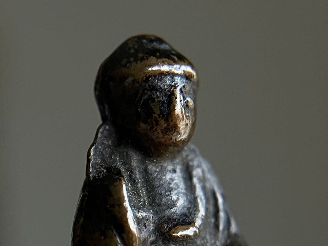 【巡る祈り 極小 阿弥陀如来像 約2㎝ 三体 江戸〜明治頃】豆仏 仏像お守り護符