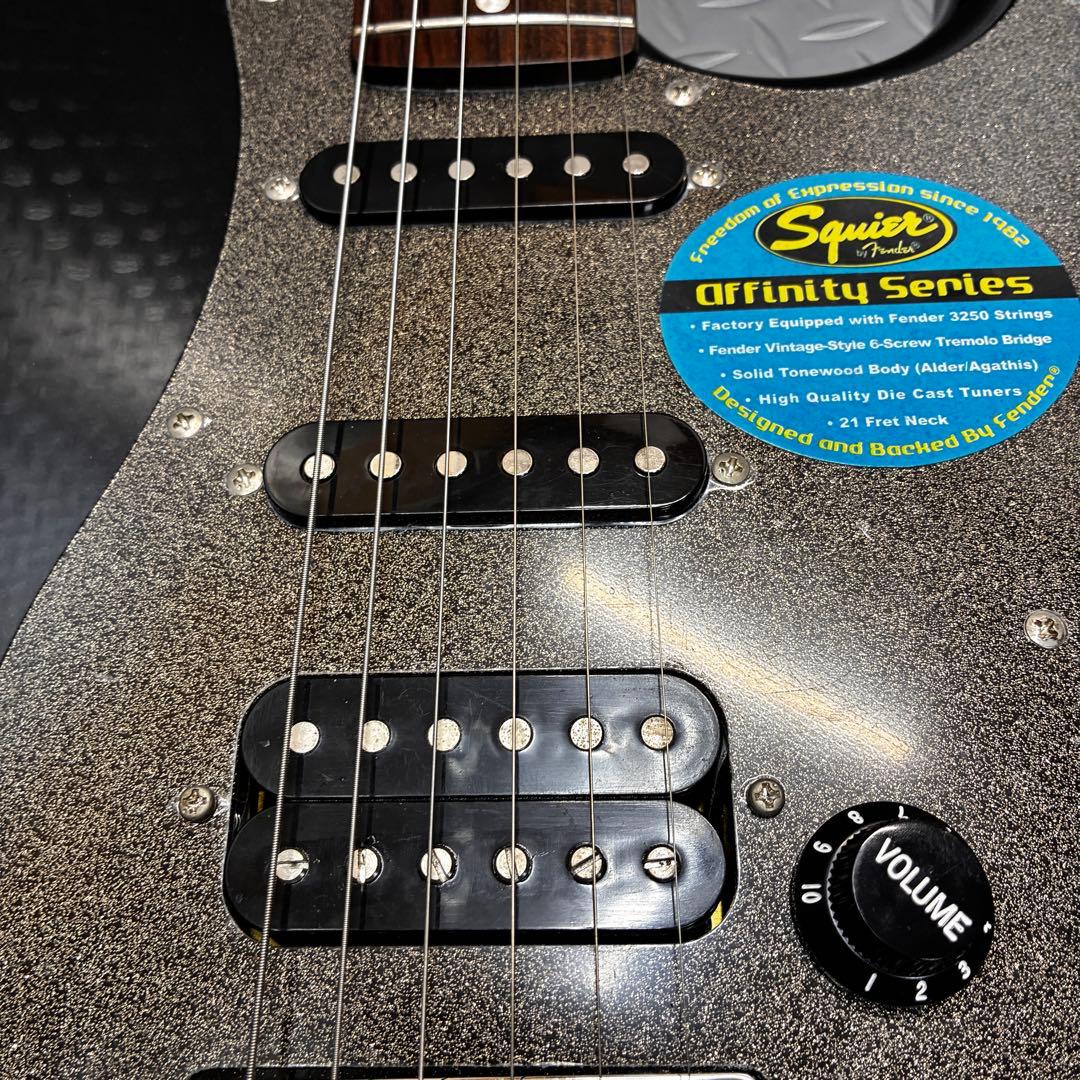 【廃盤カラー】Squier Affinity ブラックグレーメタリック ラメ塗装