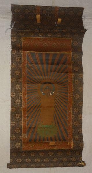 アンティーク 東本願寺 第20代法主 大谷光朗 達如 阿弥陀如来 紙本 掛軸